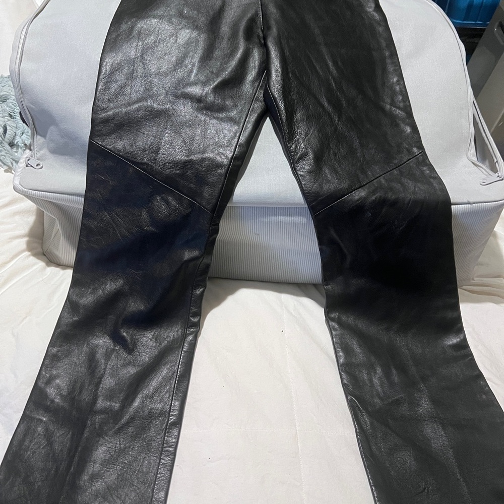 Daniel Women Black Leather Pants